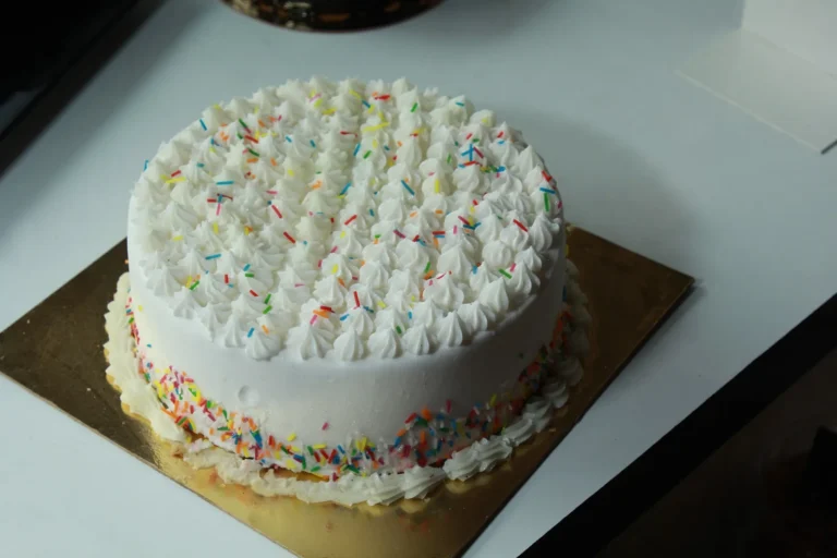 Celebration cake with rainbow sprinkles