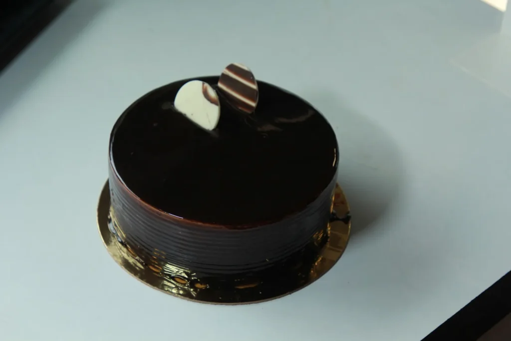 Chocolate truffle cake with glossy ganache