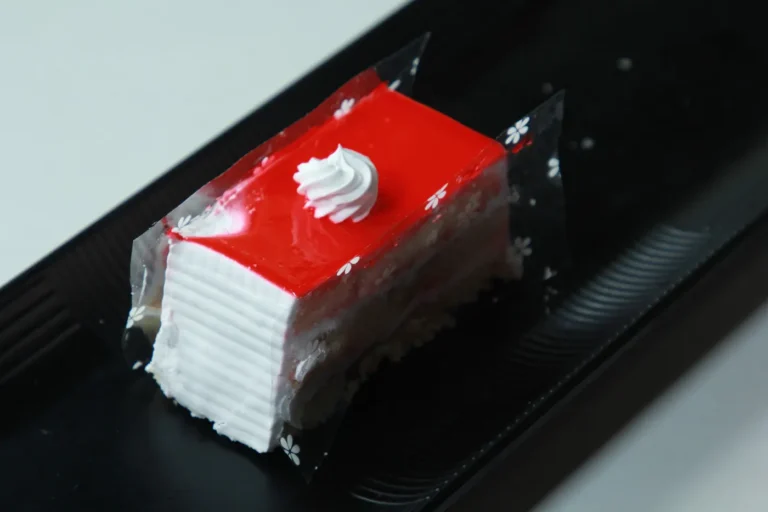 Strawberry glazed pastry slice